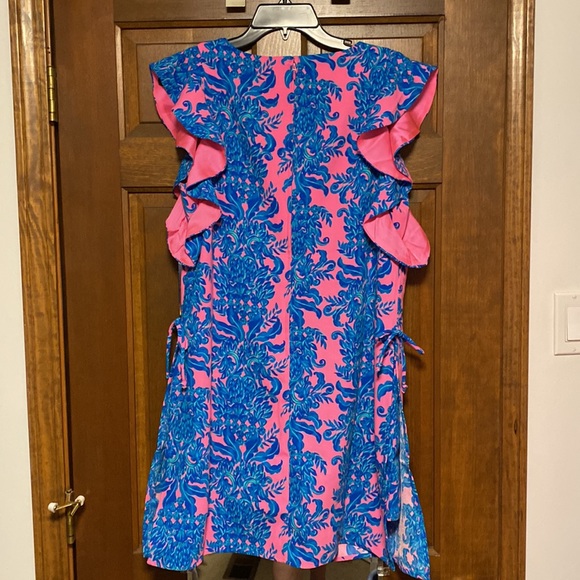 Lilly Pulitzer Pink and Blue Ruffle Dress - Picture 5 of 8